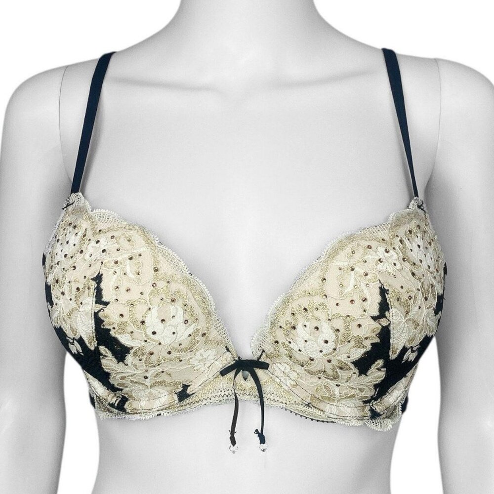 2012 2010s Victoria’s Secret Very Sexy Push Up Rhinestone Bra 32D